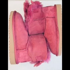 Little girls burgundy UGGs